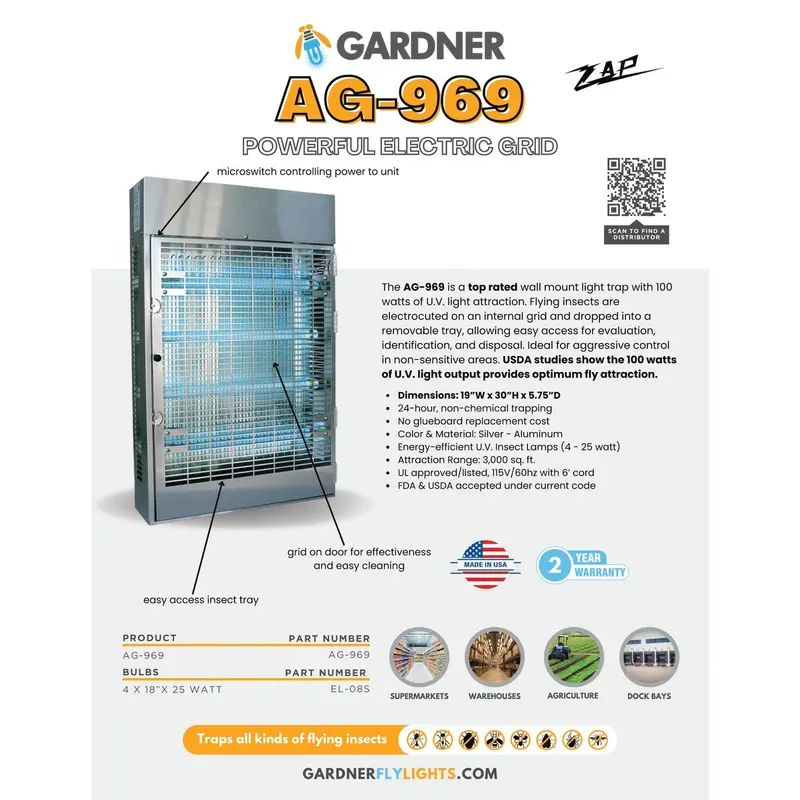 Gardner Ag-969S 100W Commercial Wall-Mount Bug Zapper 1