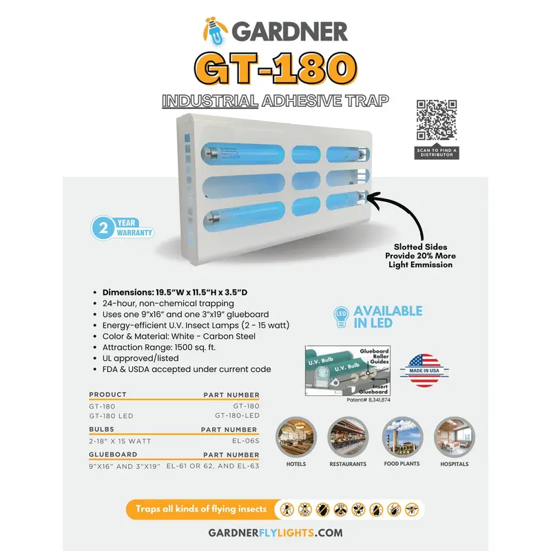 Gardner Gt-180 Industrial 30W Adhesive Fly Light Trap 1
