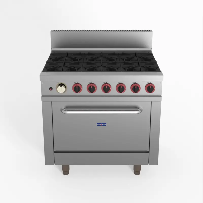 Gasmax Gbs6Ts 6-Burner Gas Range With Oven & Flame Failure Safety – Ng/Lpg 1