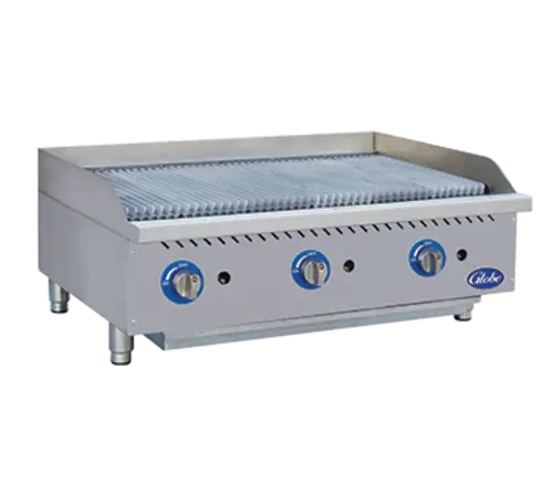 Globe Gcb36G-Cr 36-Inch Cast Iron Radiant Gas Charbroiler 1
