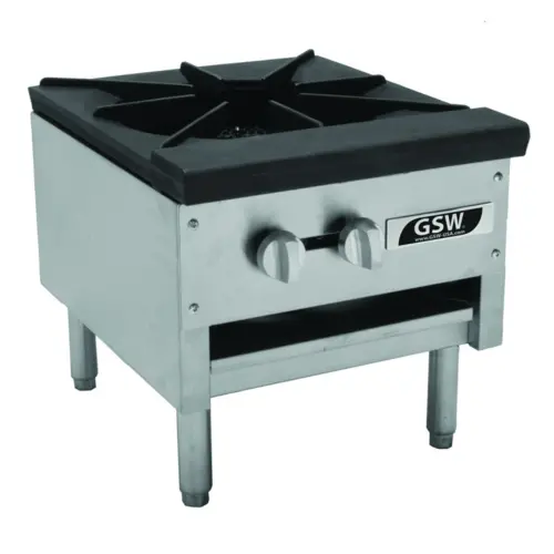Gsw Aesp1-3R18Ng Compact Natural Gas Stock Pot Range – 3-Ring, 90,000 Btu, 21"W × 18"D × 24"H 1