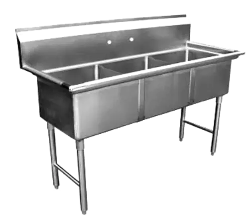 Gsw Usa Se18183N Three-Basin Sink – No Drainboard – 60.375"W X 24"D X 45"H 1