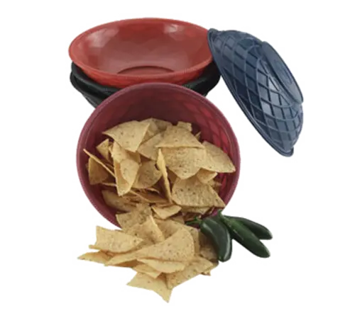 H.S. Inc. 9" Charcoal Round Polyethylene Serving Basket 1