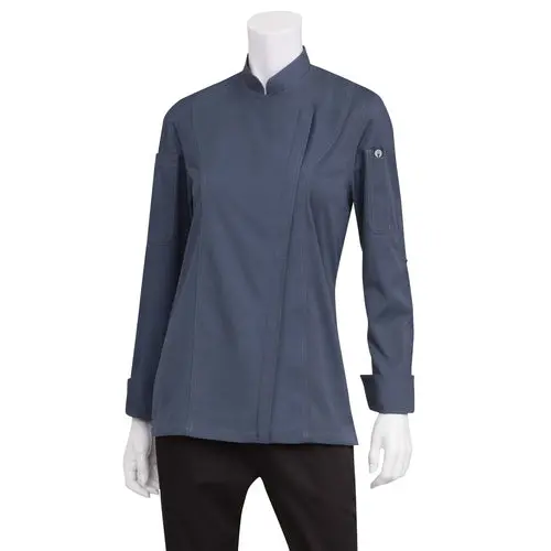Hartford Women’S Chef Coat – Slate Blue, Large 1