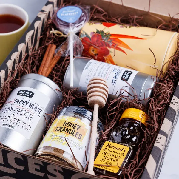 Herbal Wellness Tea & Raw Honey Gift Box – Soothing Combo 1