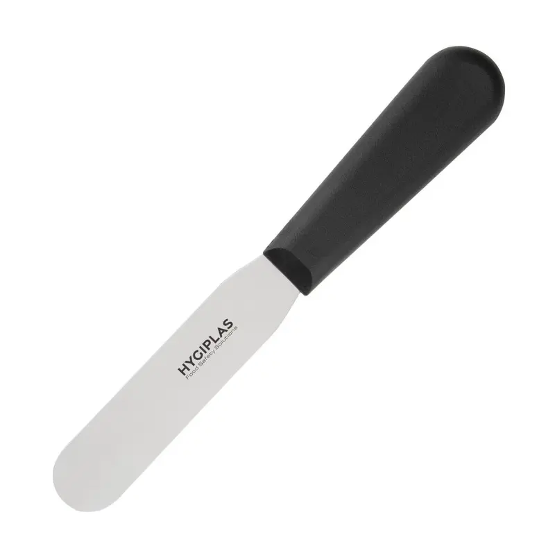 Hygiplas 100Mm Black Straight-Blade Palette Knife – Compact Design For Detail Work (D401) 1