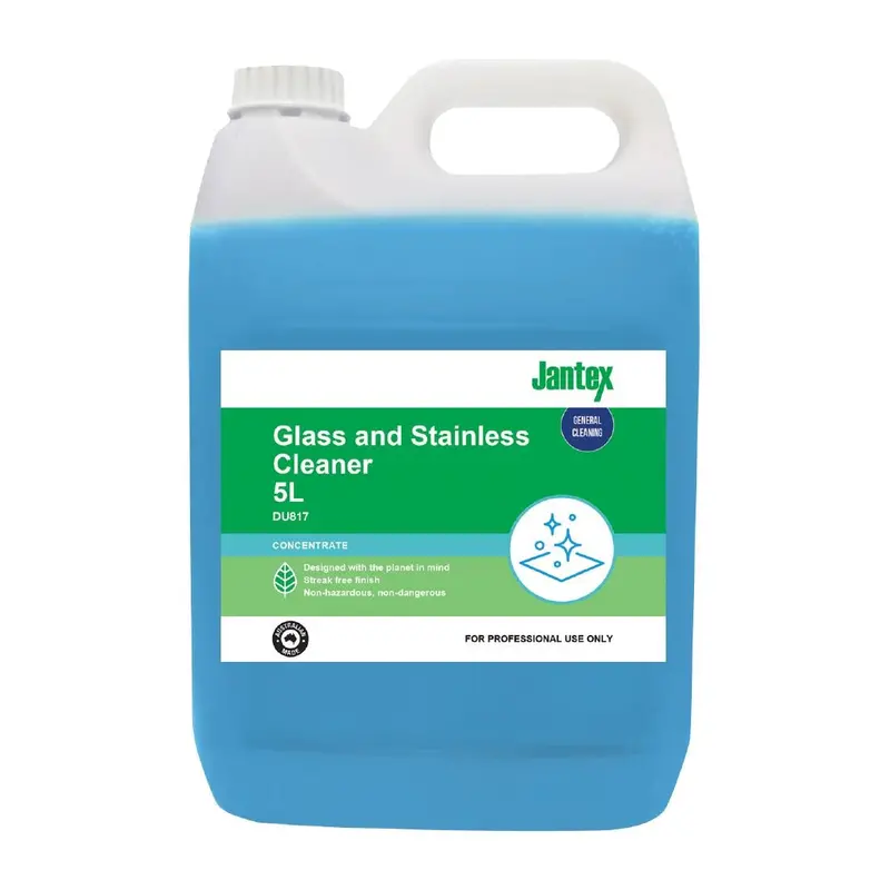 Jantex Green Glass & Stainless Steel Cleaner Concentrate – 5L Ready-To-Dilute, Du817 1