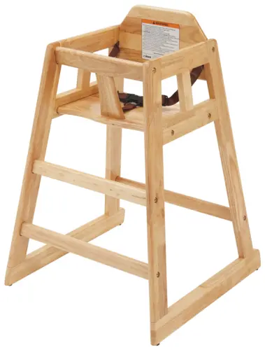 Knock-Down Wooden High Chair – Natural Finish, Easy Assembly, Winco Chh-101 1