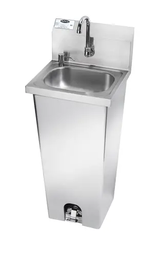 Krowne Hs-14 Hands-Free Pedestal Hand Washing Sink With Foot Valve 1