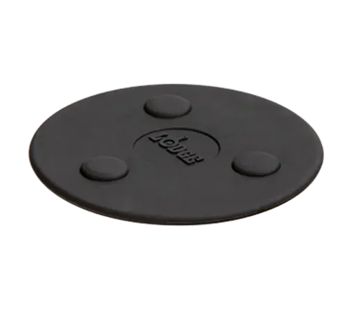 Lodge 5.75-Inch Round Black Magnetic Silicone Trivet 1