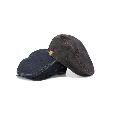 Manhattan Driver Cap In Black – Contrast Topstitching By Chef Works 1