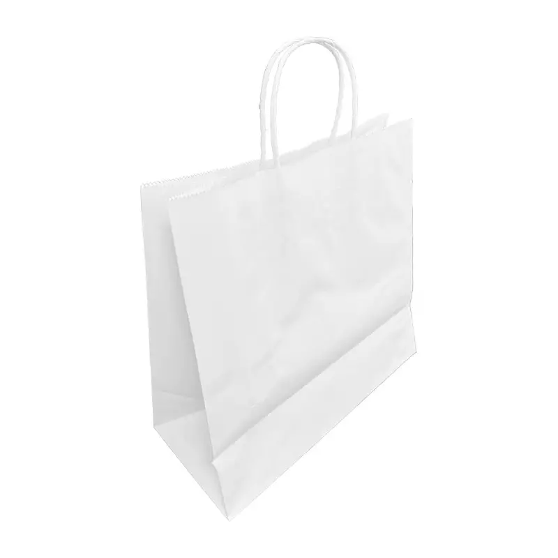 Medium Recyclable Twist-Handle White Paper Bags – 250-Count Fiesta Pack (Hy763) 1