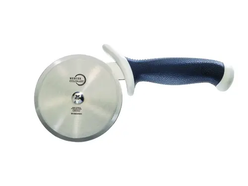 Mercer Culinary Millennia White 4" Japanese-Steel Pizza Cutter With Ergonomic Handle 1