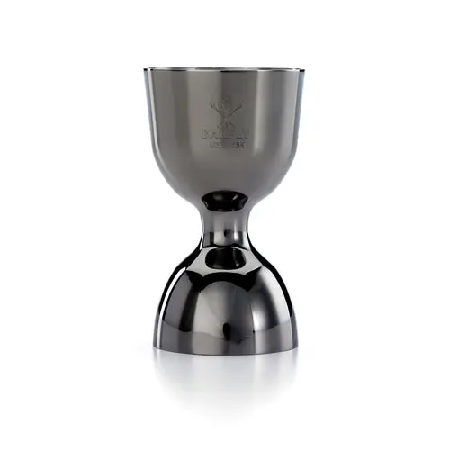 Mercer M37006Bk Barfly Heavy-Duty Bell Jigger – 1 Oz & 2 Oz Gunmetal Black Straight Rim 1