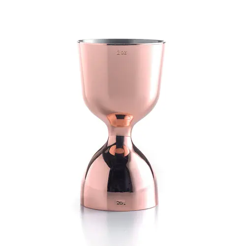Mercer M37006Cp Barfly Bell Jigger – 1 Oz & 2 Oz Copper-Plated Straight Rim 1