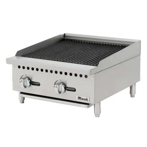 Migali 24-Inch Countertop Char-Rock Charbroiler — Natural Gas Powered 1