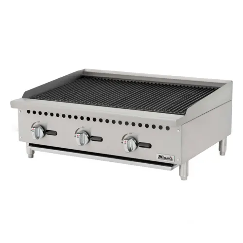 Migali 36-Inch Gas Charbroiler With Char-Rock Technology — 105,000 Btu (Natural Gas) 1