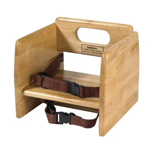Natural-Finish Stacking Wooden Booster Seat – Space-Saving Dining Aid, Winco Chb-701 1