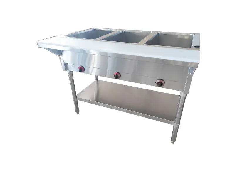Nh-3-Nat-Ss 3-Well Natural Gas Open-Well Steam Table – Commercial-Grade Ss 1