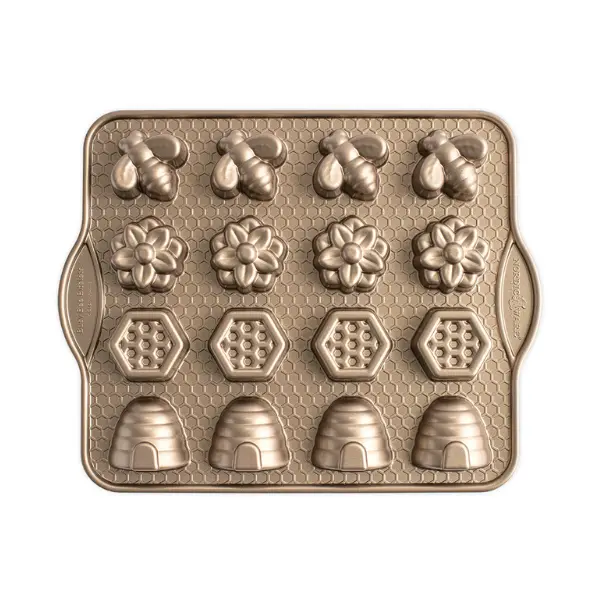 Nordicware Busy Bee Bitelet Pan – Silicone-Friendly Mini Muffin Tray 1