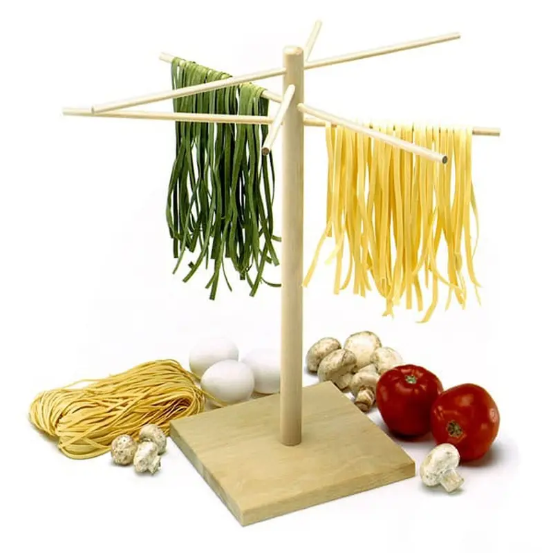 Norpro 8-Arm Rubberwood Pasta Drying Rack – 16.5 Inches Tall 1