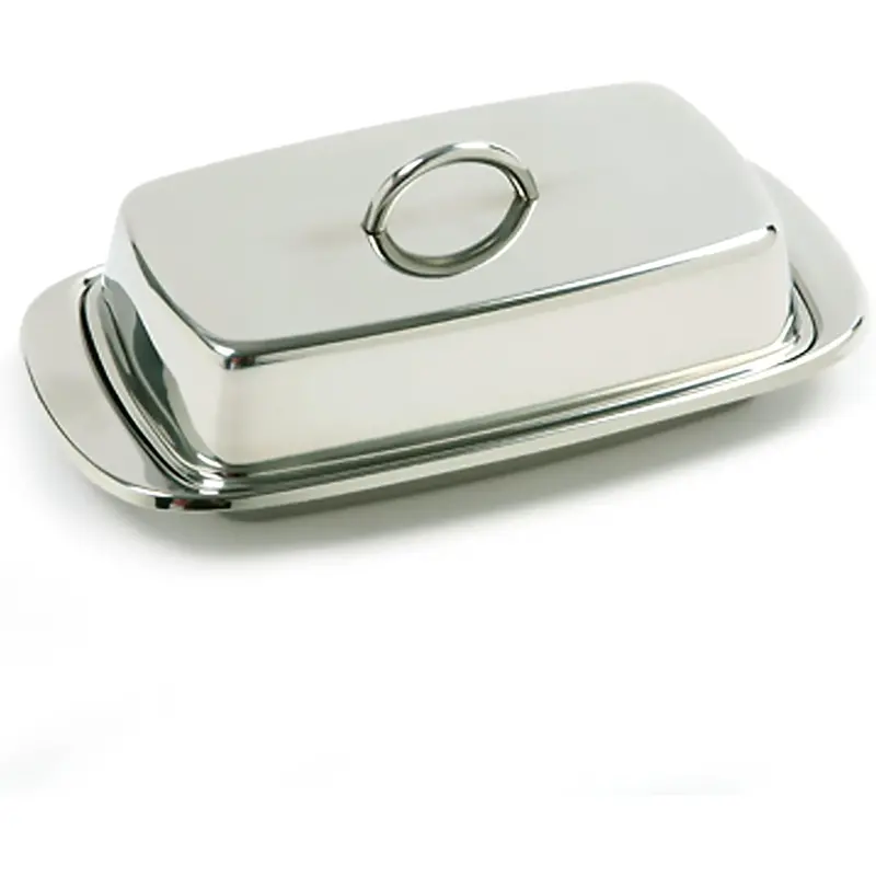 Norpro Double Covered Butter Dish – Stainless Steel Storage Container With Airtight Lid 1