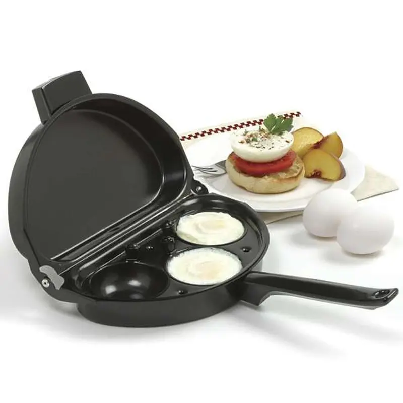 Norpro Nonstick Omelet Pan With Integrated Egg Poacher – All-In-One Breakfast Pan 1