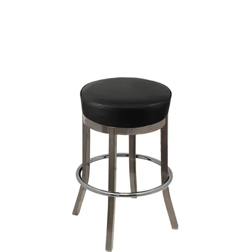 Oak Street Manufacturing Backless Barstool – Xl Button-Top Design W/ Clear-Coat Frame 1