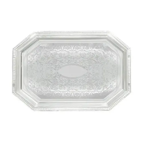 Octagonal Chrome Serving Tray – 20" X 14", Winco Cmt-1420 1
