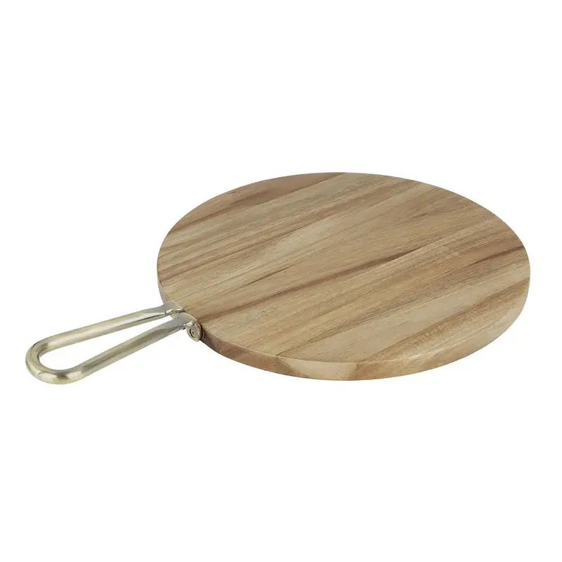 Olympia Acacia Wood Round Paddle Board – 505Mm Diameter, Metal Handle (Hx390) 1