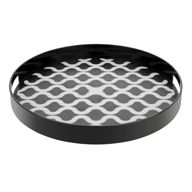 Olympia Dp665 Kristallon Non-Slip Round Tray With Handles – 355 Mm 1
