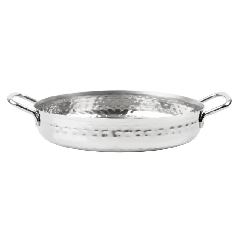 Olympia Hammered Stainless Steel Handled Serving Dish – 180Mm Diameter (Hy112) 1