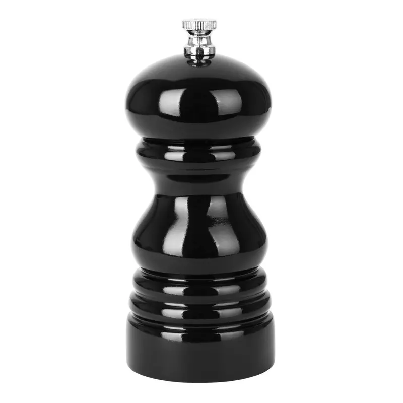 Olympia Hevea Wood Salt & Pepper Grinder – Black, 125Mm (Dn651) 1
