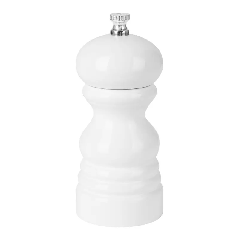 Olympia Hevea Wood Salt & Pepper Grinder – White, 125Mm (Dn652) 1