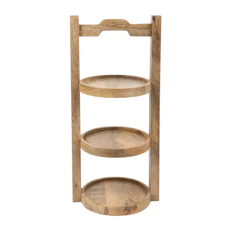 Olympia Three-Tier Mango Wood Stand – Fits 150Mm Plates (Hy750) 1