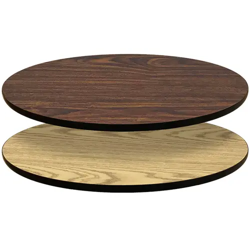 Ow24R 24-Inch Round Reversible Table Top – Oak And Walnut Melamine Finish 1