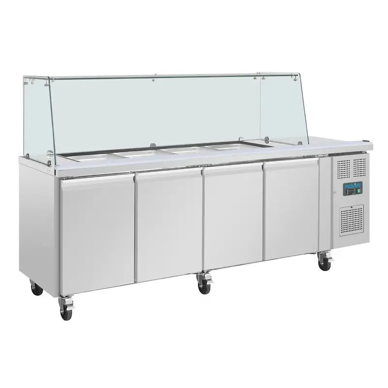 Polar U-Series 4-Door Gn Saladette With Square Sneeze Guard Ua019-A 1