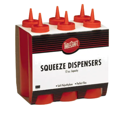 Red 12 Oz Squeeze Bottle – 6-Pack, Tablecraft C112K 1