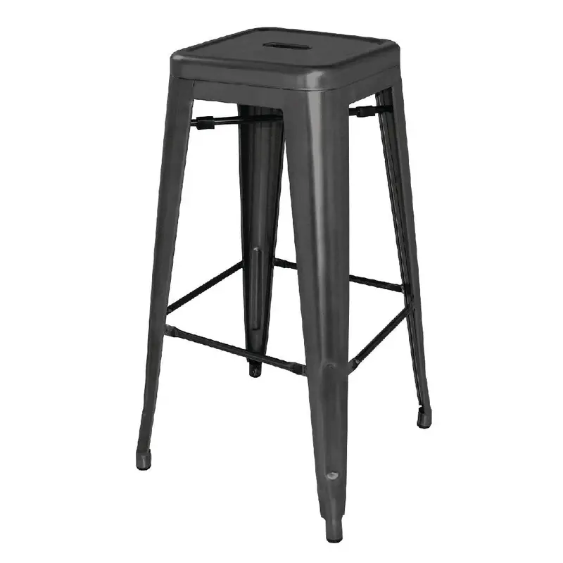 Set Of 4 Black Bolero High Metal Bar Stools – Model Dl881 1
