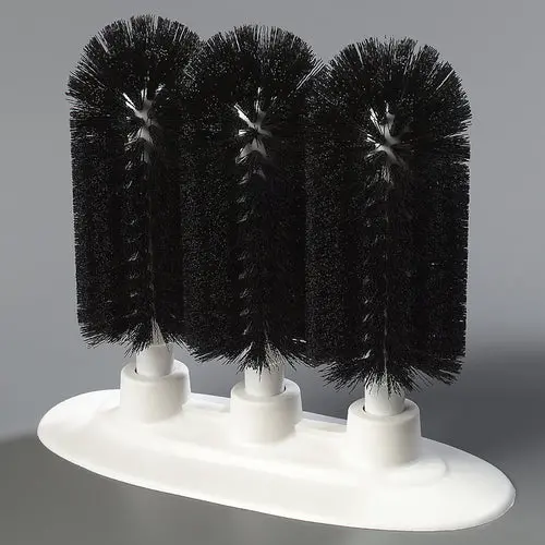Sparta Triple-Head Bar Glass Washer – 8" Black Cleaning Brush 1