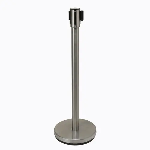 Stainless Steel Retractable Belt Stanchion – 6.5 Ft Belt, 38" Post, Winco Cgs-38S 1