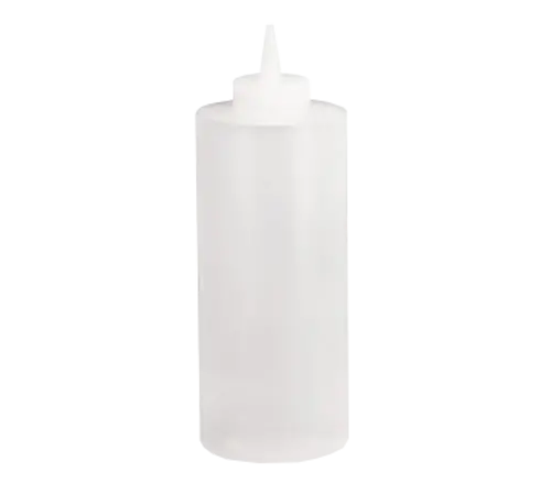 Tablecraft 32C 32 Oz Clear Squeeze Bottle With Cone Tip And Natural Cap 1