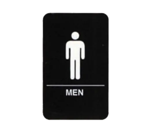 Tablecraft Ada-Compliant Men'S Restroom Sign – White-On-Black, 6" X 9" (695635) 1