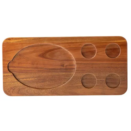 Tablecraft Rectangular Acacia Fajita Board – 18.5" X 8.75" Natural Grain 1