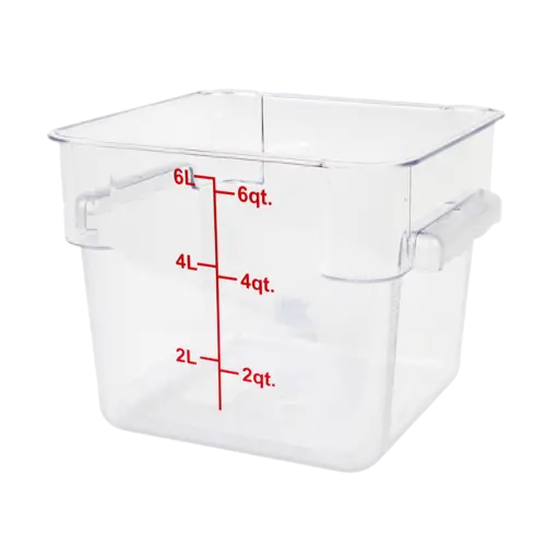 Thunder Group 6 Qt Clear Square Polycarbonate Food Storage Box 1