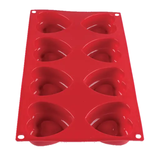 Thunder Group Plbm008S Heart-Shaped Silicone Baking Mold – 2.4 Oz, 8-Cavity, High-Heat Resistant 1