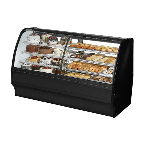 True Tgm-Dz-77-Sc/Sc-B-W 77" Dual-Zone Curved-Glass Refrigerated Merchandiser 1