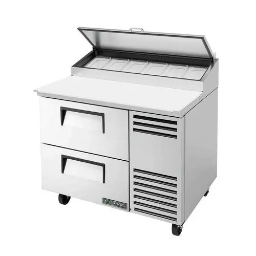 True Tpp-At-44D-2-Hc 44" Solid-Drawer Pizza Prep Table – Angled Top, Hydrocarbon Refrigerant 1