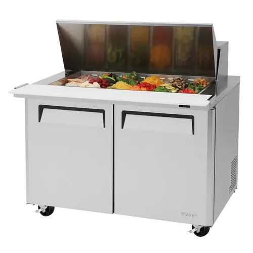 Turbo Air Mst-48-18-N 48-Inch Mega Top Prep Table – Dual-Door Refrigerated Sandwich Station (15 Cu. Ft.) 1