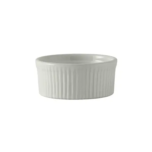 Tuxton Fluted White 10-Oz Soufflé Or Ramekin Dish 1